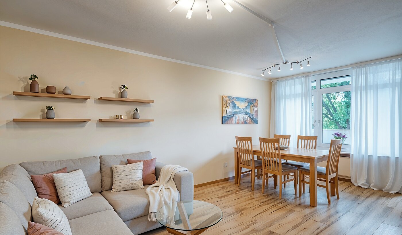 フラット 部屋数 4 部屋 | München-Aubing | 70276 | KI-generiertes Möblierungsbeispiel