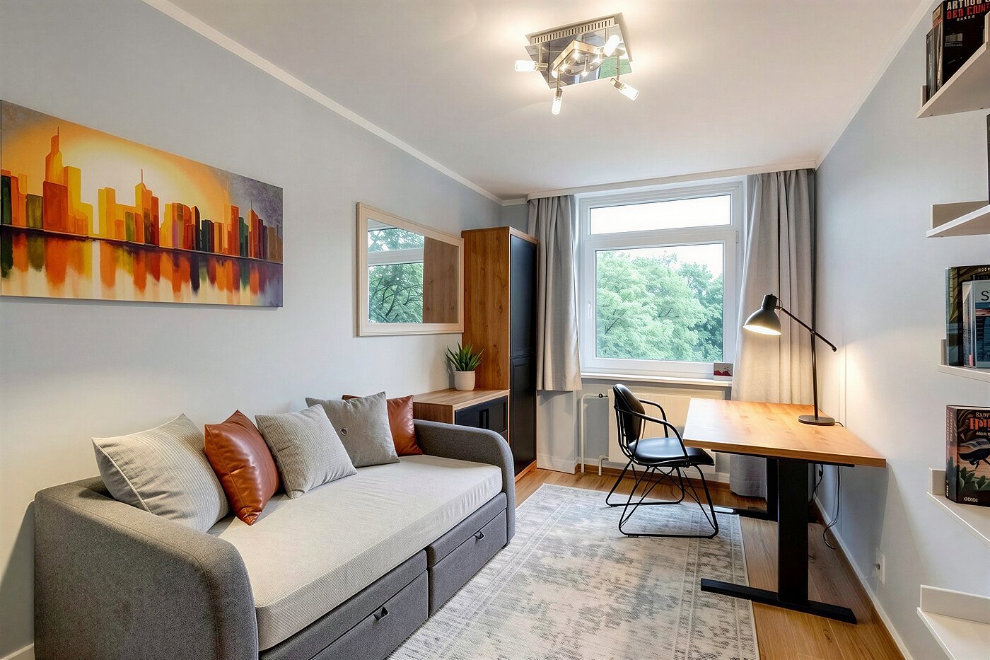 フラット 部屋数 4 部屋 | München-Aubing | 70276 | KI-generiertes Möblierungsbeispiel