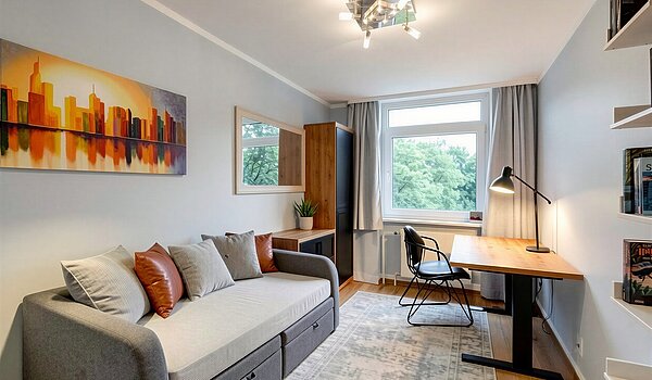 フラット 部屋数 4 部屋 | München-Aubing | 70276 | KI-generiertes Möblierungsbeispiel