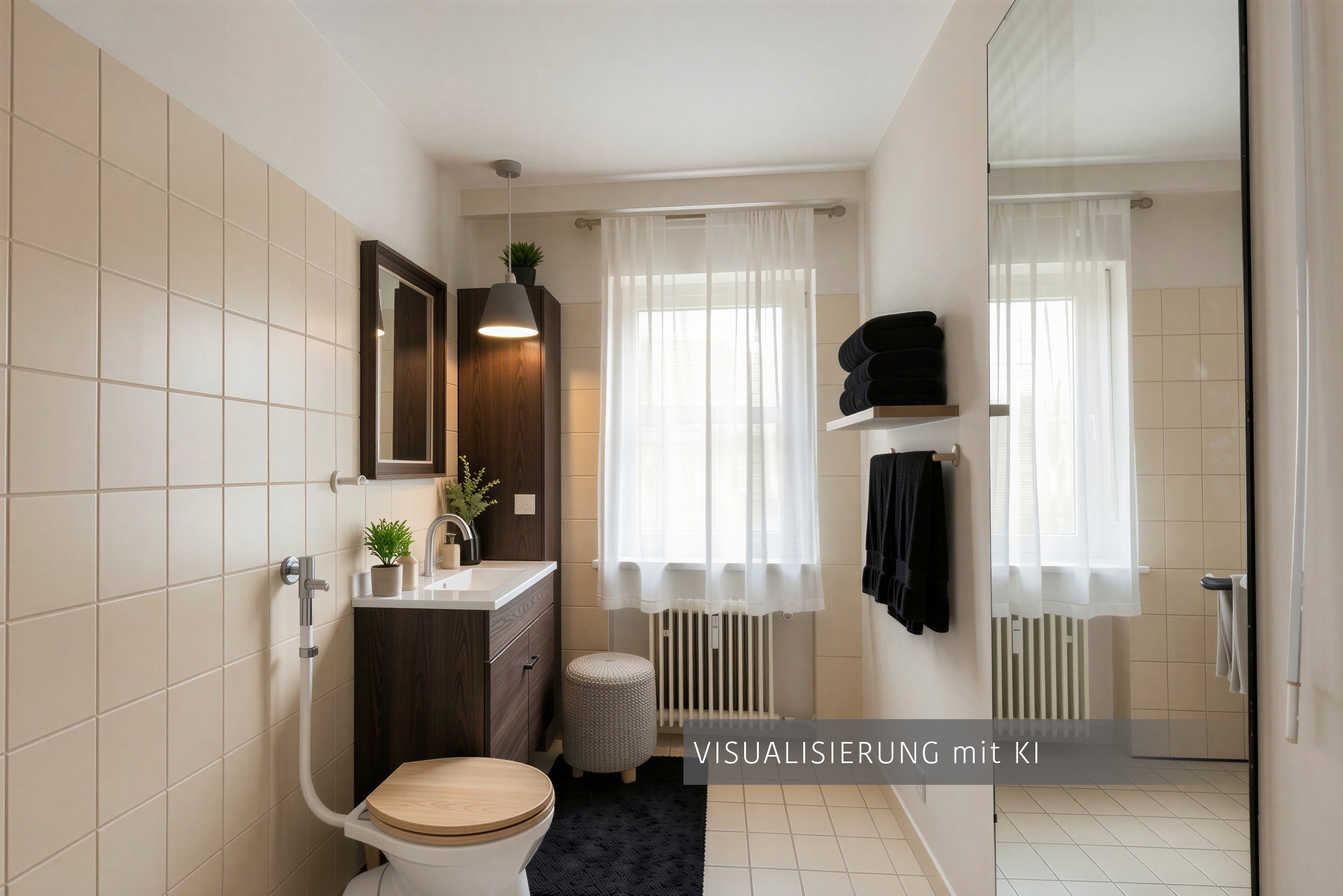 レイズド・グラウンドフロアー（一階が地表よりも高い） 部屋数 2.5 部屋 | München-Schwabing | 70441 | Visualisierung mit KI | Thumbnail