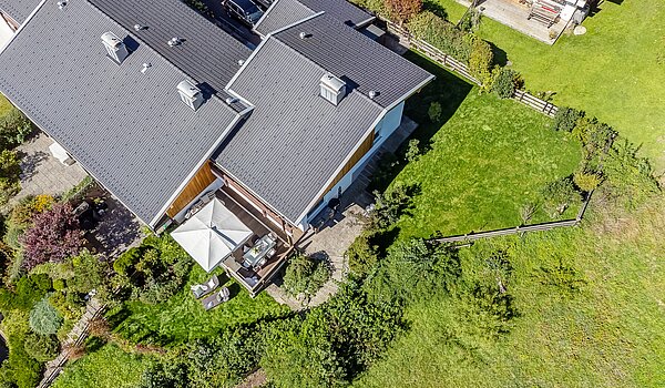 角のテラスハウス 部屋数 3 部屋 | Kreuth | 70037 | Luftbild auf das Grundstück