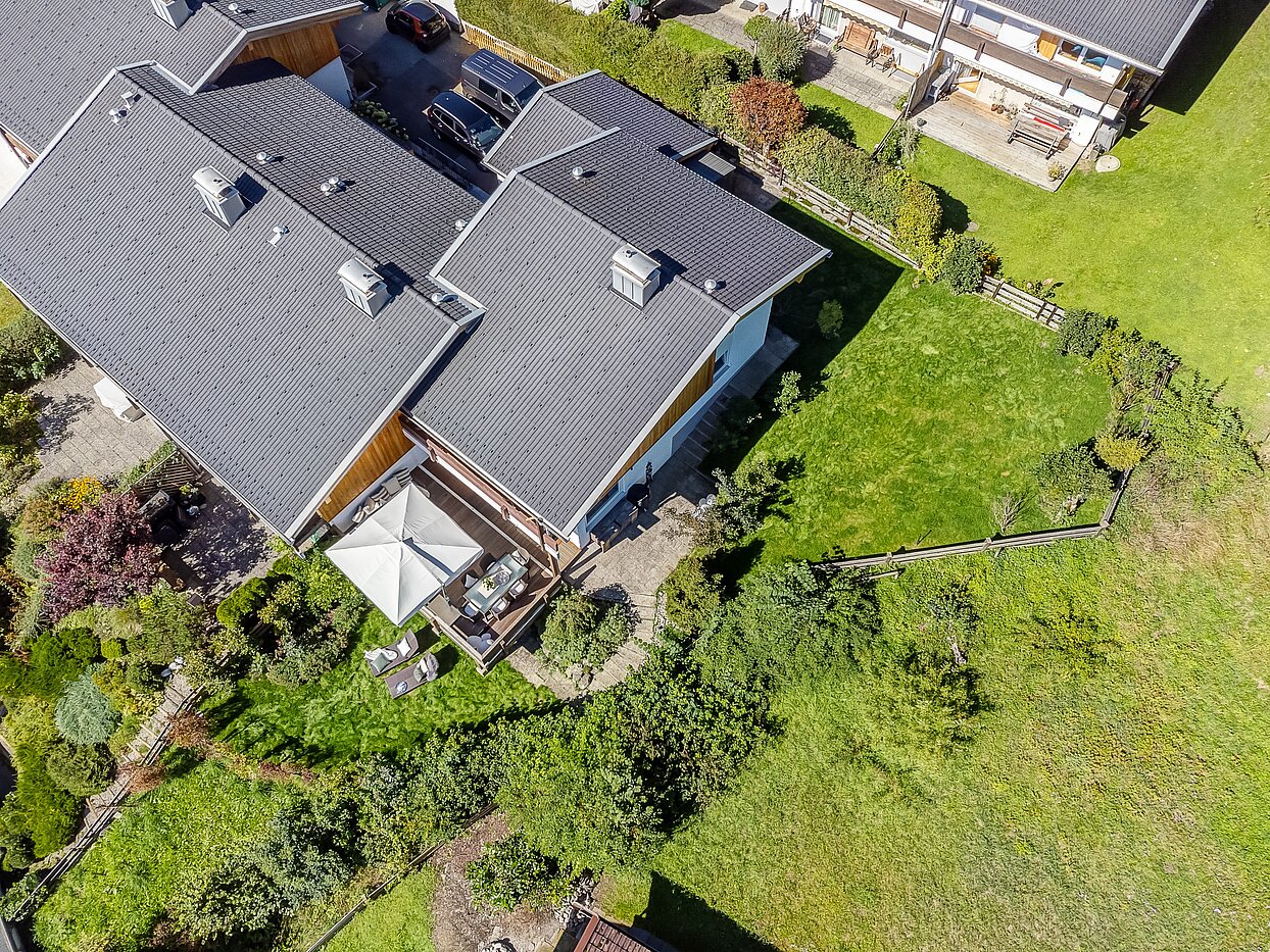 角のテラスハウス 部屋数 3 部屋 | Kreuth | 70037 | Luftbild auf das Grundstück