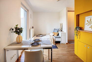 Ramersdorf：バルコニー付きの広々とした1ルームマンション