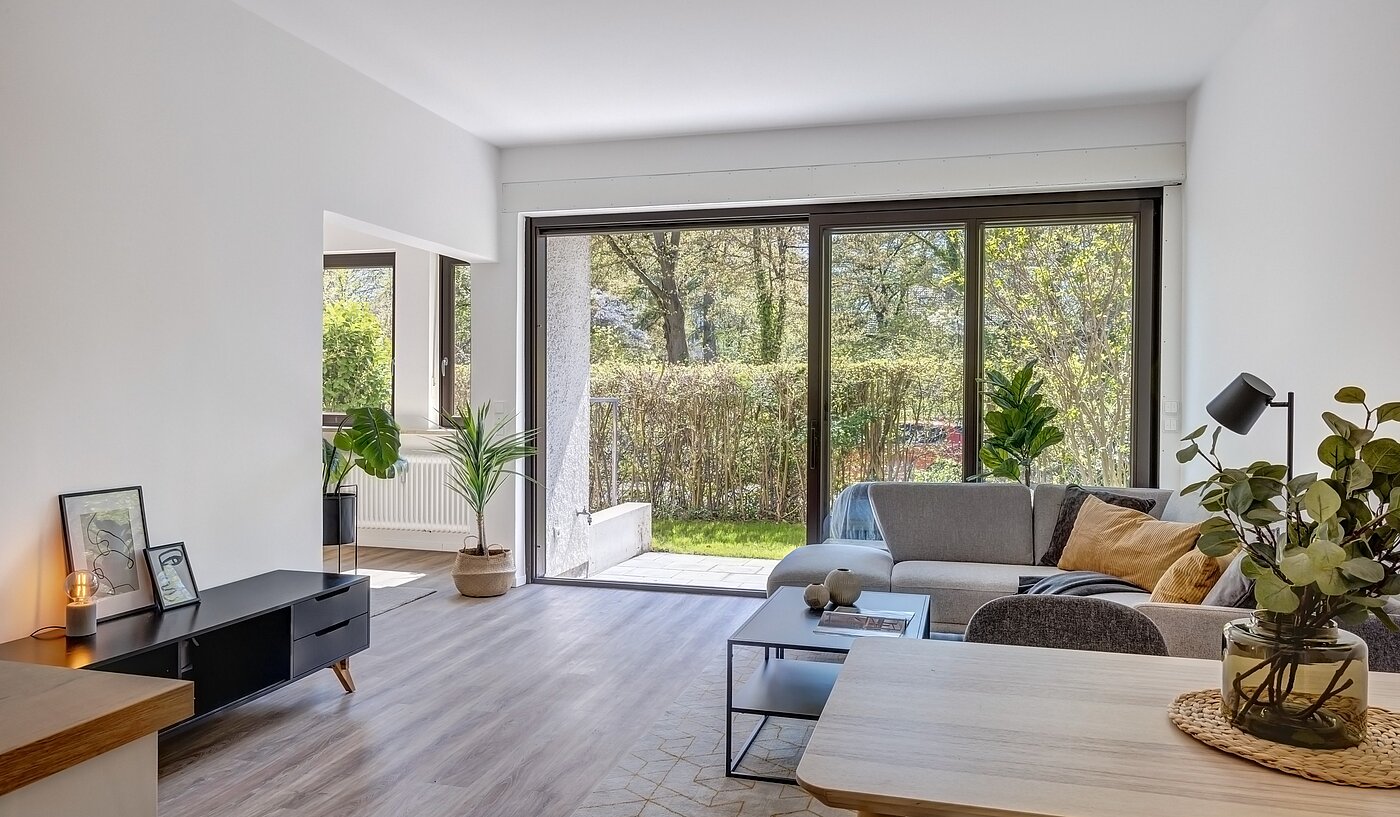 フラット 部屋数 2.5 部屋 | München-Obermenzing | 700191 | Wohnzimmer mit Zugang zur Terrasse...
