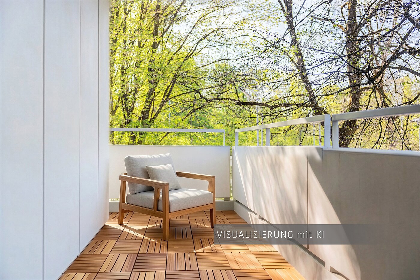 フラット 部屋数 3.5 部屋 | München-Bogenhausen | 703052 | Sonniger Westbalkon ( Visualisierung mit KI )