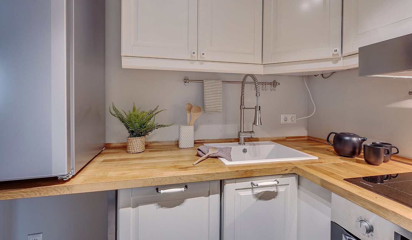 レイズド・グラウンドフロアー（一階が地表よりも高い） 部屋数 2 部屋 | München-Lehel | 2012ML1 | Hier macht kochen Spaß