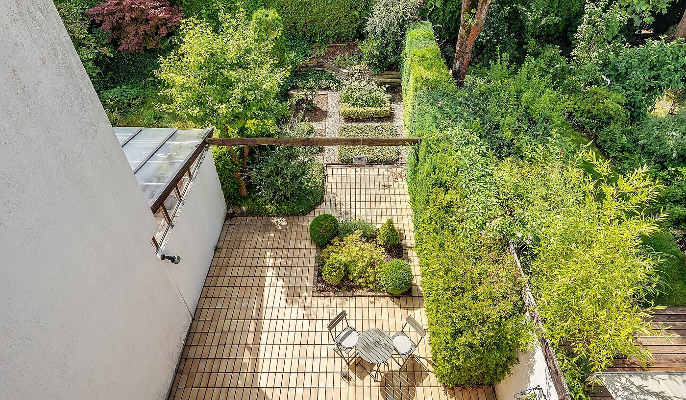 フラット 部屋数 5.5 部屋 | Weßling | 1907ML4 | Blick in den Garten