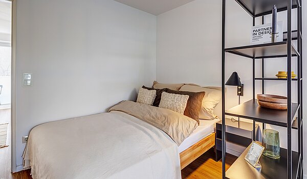 フラット 部屋数 1 部屋 | München-Maxvorstadt | 700022 | Schlafbereich mit Doppelbett