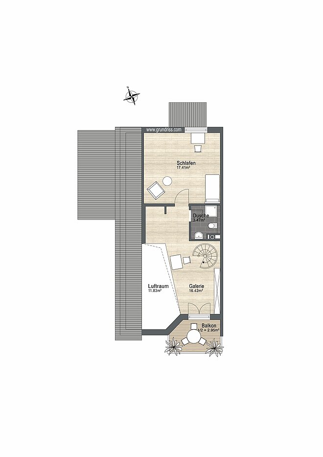 メゾネット・マンション（複数階にわたるマンション） 部屋数 3.5 部屋 | München-Trudering | 70238 | Nicht maßstabsgetreu