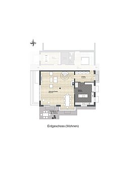 Grundriss Erdgeschoss Wohnen - nicht maßstabsgetreu