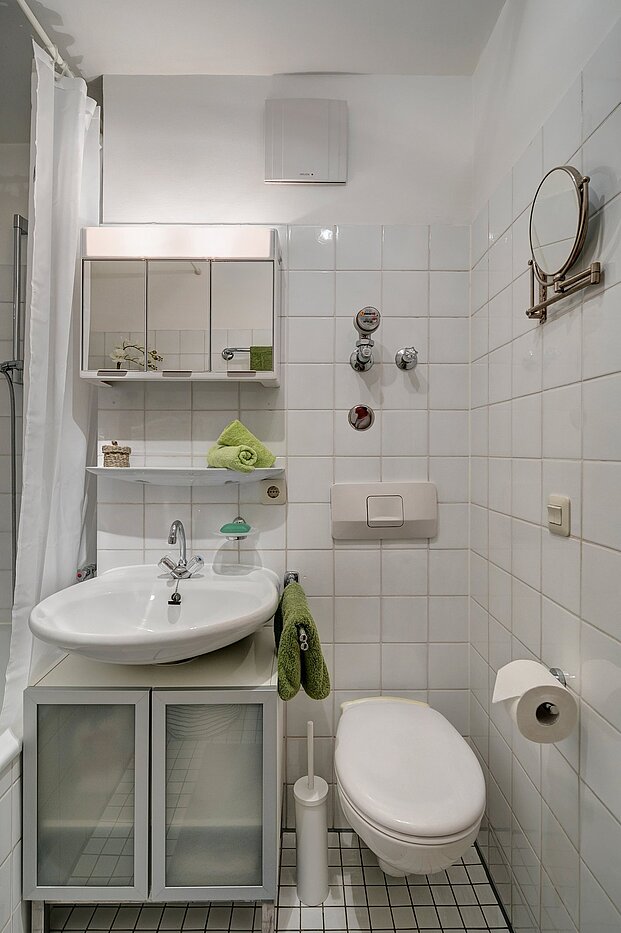 フラット 部屋数 1.5 部屋 | München-Lehel | 2107ML9 | Weiß gefliestes Bad...