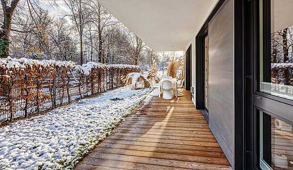 フラット 部屋数 3 部屋 | 70309 | Umlaufende Terrasse im Winter...