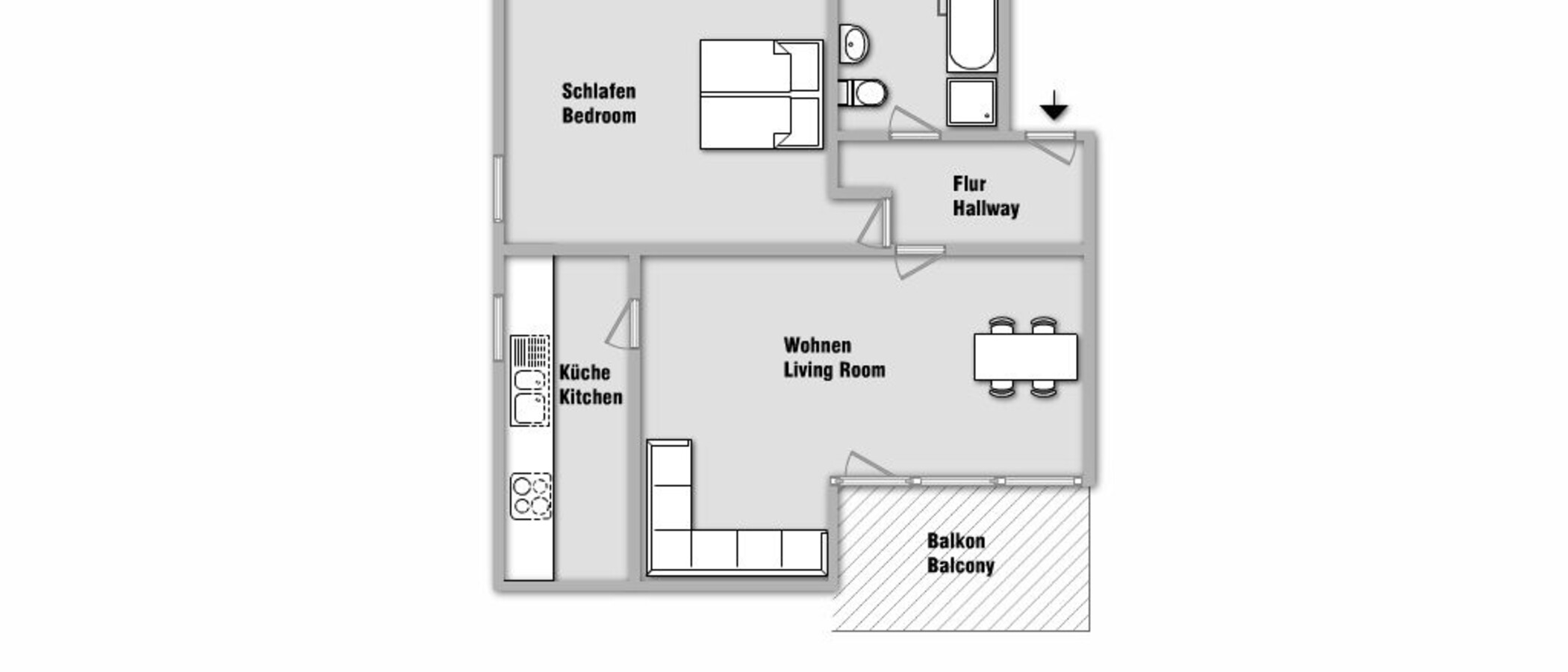 アティック・フラット（屋根裏） München Trudering 01 見取り図 10283