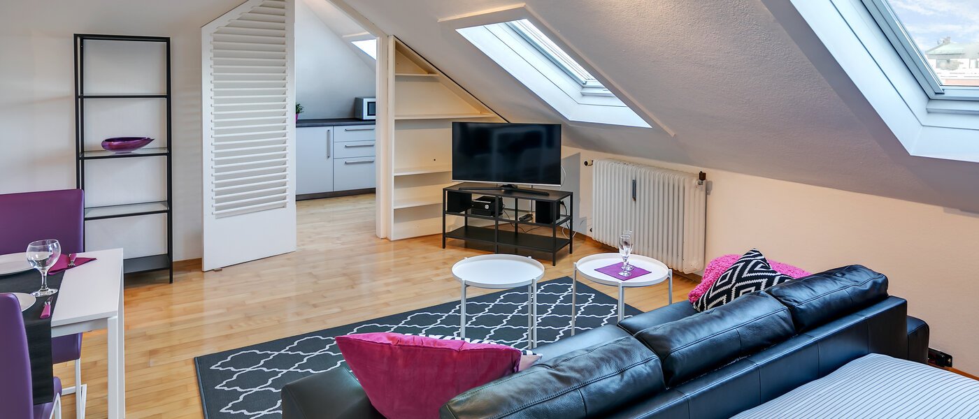アティック・フラット（屋根裏） München Maxvorstadt - Rund um den Josephplatz 03 リビングルーム 10347