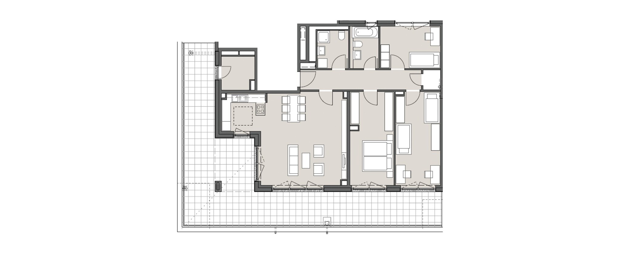 アティック・フラット（屋根裏） München Am Hart 01 見取り図 10439