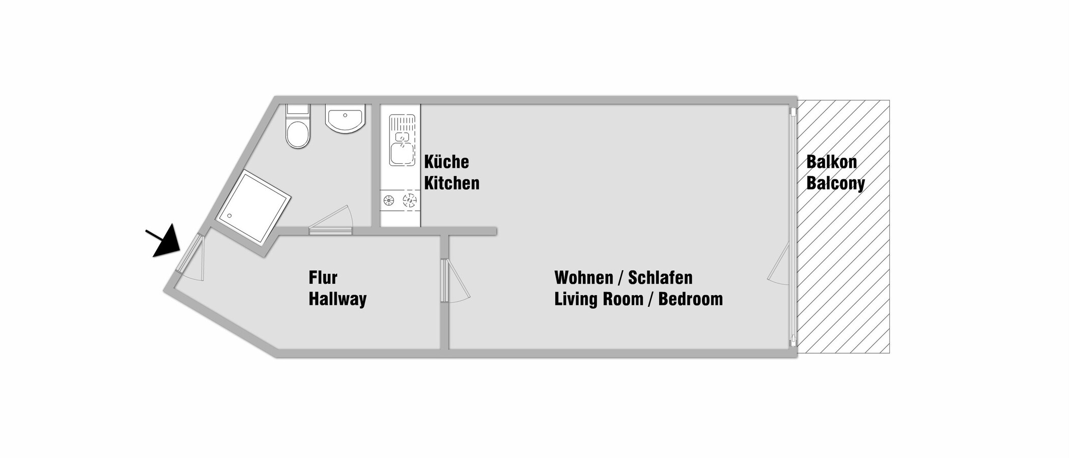 アパルトマン München Schwabing-Nord (zw. Leopoldstraße & Englischen Garten) 01 見取り図 10753