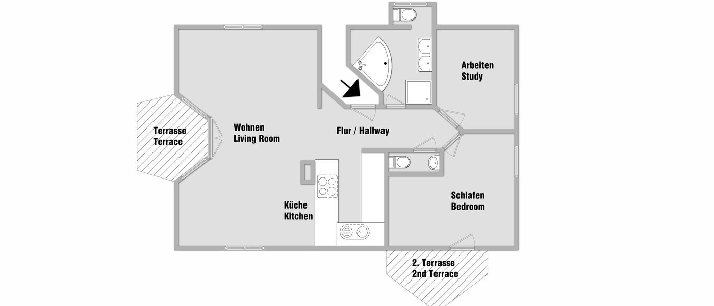 アティック・フラット（屋根裏） Neubiberg 01 見取り図 10767