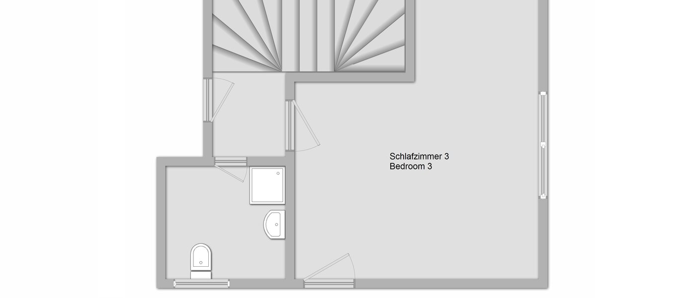 セミ・デタッチド・ハウス（一戸建てを二つに分けた家屋） Gröbenzell 03 見取り図 11015