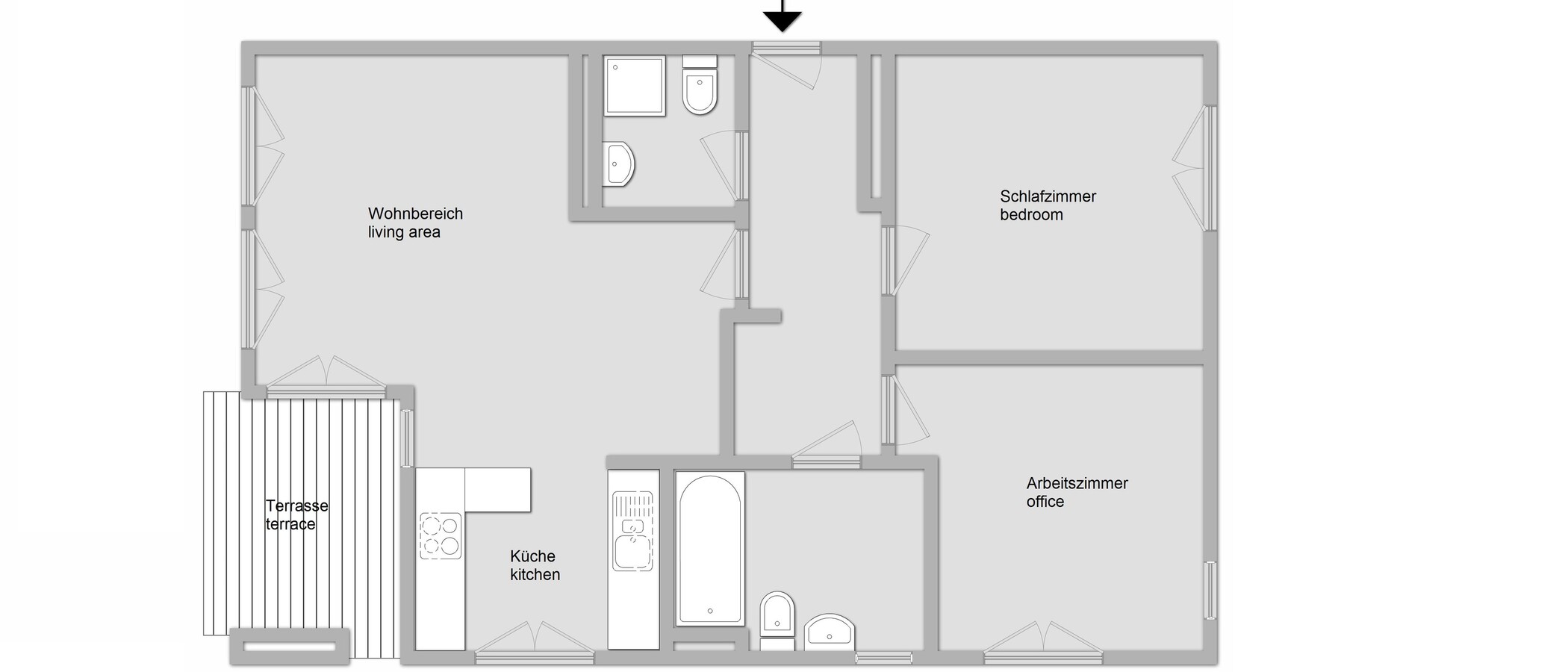 庭付き住宅 München Neuaubing 01 見取り図 11442