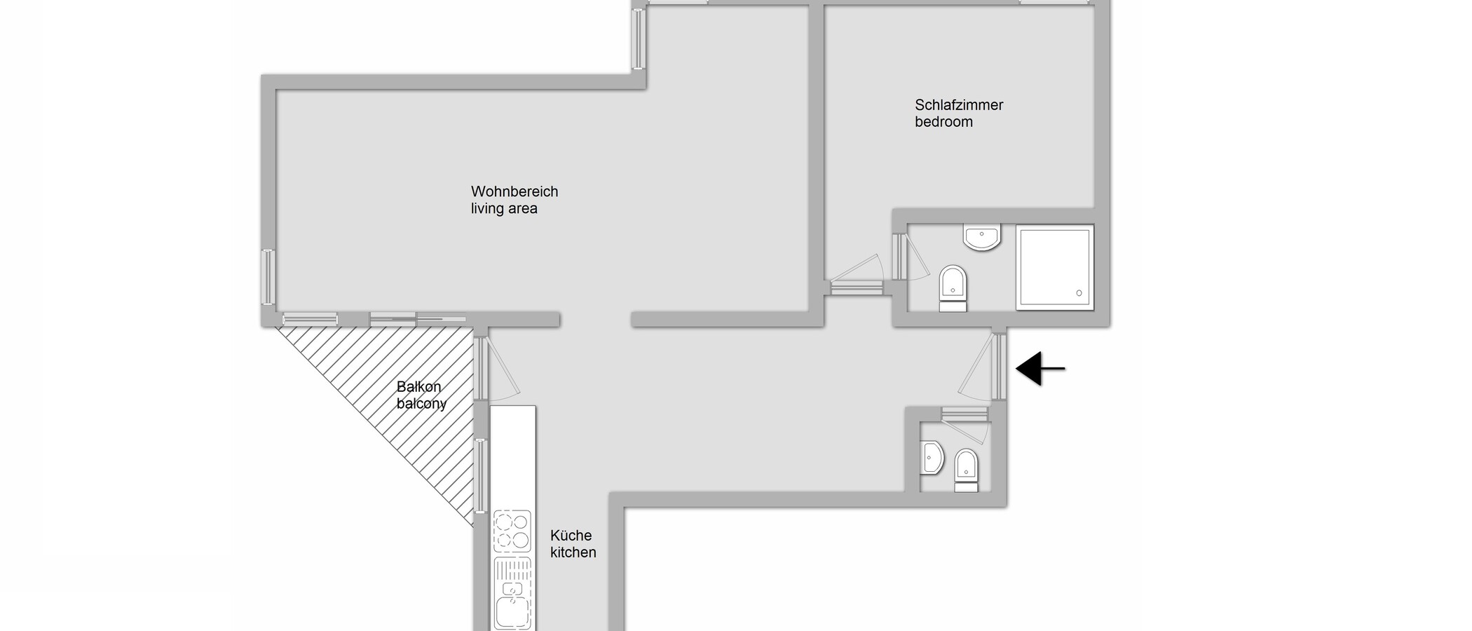 マンション München Schwabing (rechts der Leopoldstraße) 01 見取り図 11509
