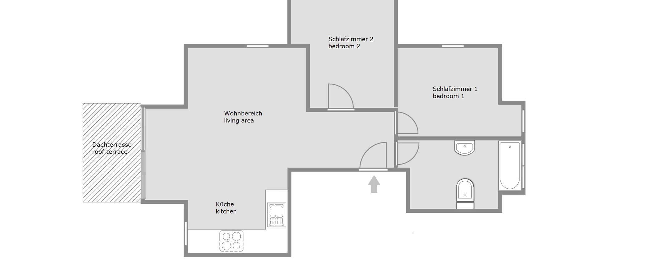 アティック・フラット（屋根裏） München Großhadern 01 見取り図 11784