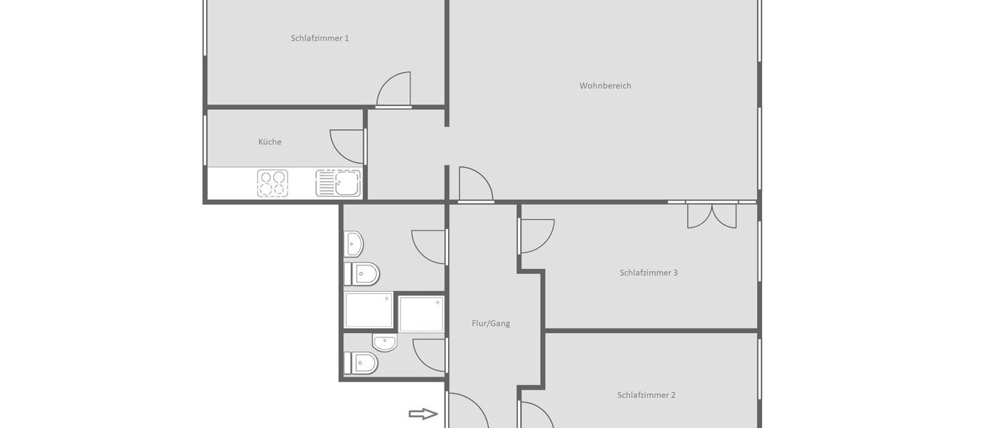 マンション München Schwabing 01 見取り図 12475