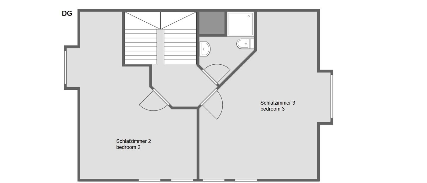 セミ・デタッチド・ハウス（一戸建てを二つに分けた家屋） Gauting 03 見取り図 12610