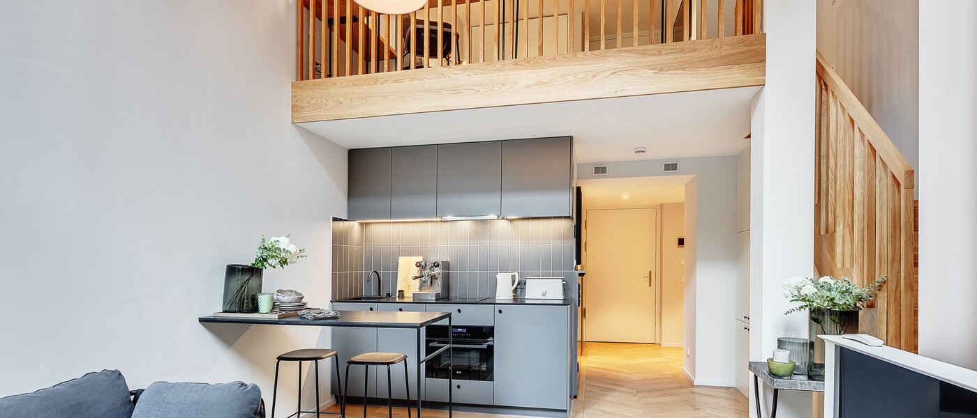 複層－回廊住宅 München Herzogpark 02 リビングエリア 12611