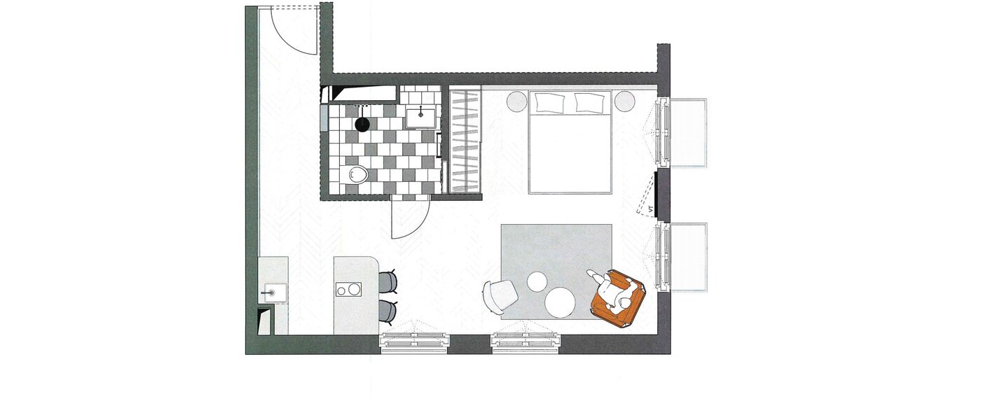 マンション München Herzogpark 01 見取り図 12674
