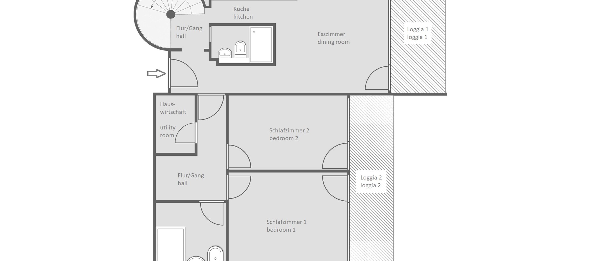 メゾネット・マンション（複数階にわたるマンション） München Olympiadorf 01 見取り図 13150