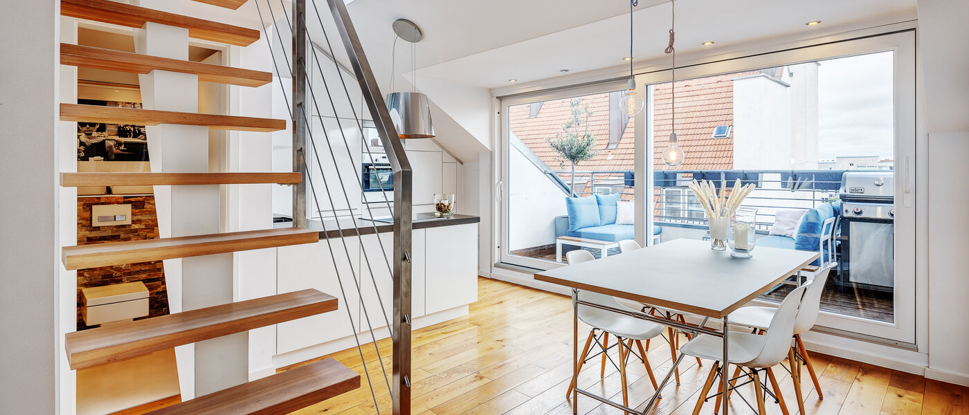 複層－回廊住宅 München Maxvorstadt - Museumsviertel 01 ダイニングエリア 13166