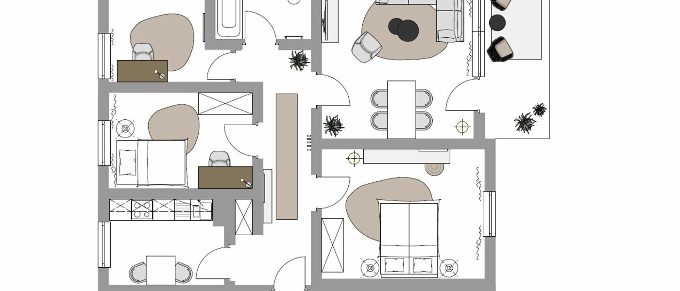 マンション München Maxvorstadt - Westen 01 見取り図 13243