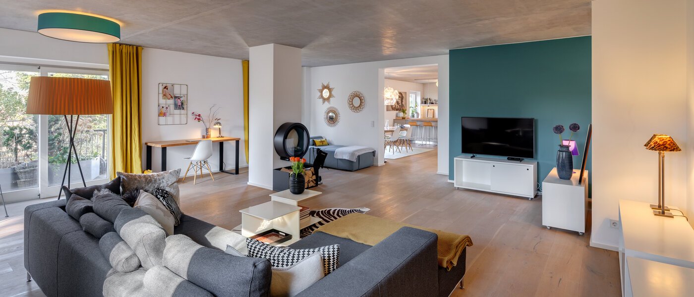 ペントハウス住宅 München Solln 02 リビングルーム 13410