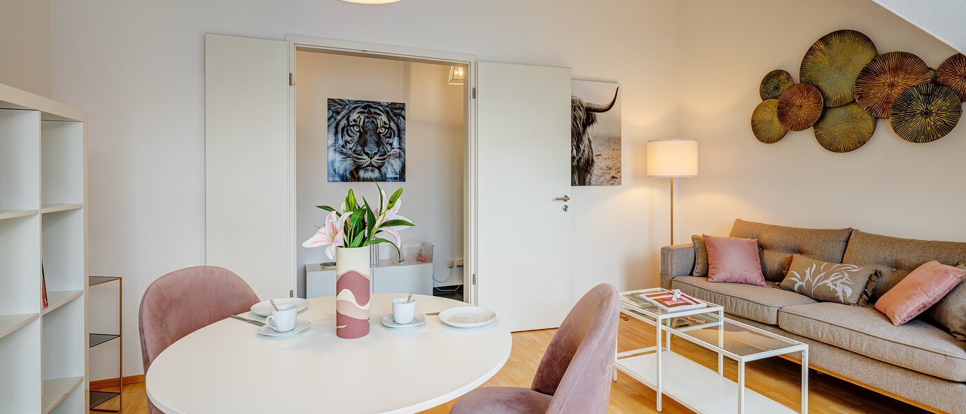 アティック・フラット（屋根裏） München Schwabing (rechts der Leopoldstraße) 01 リビングルーム 13837