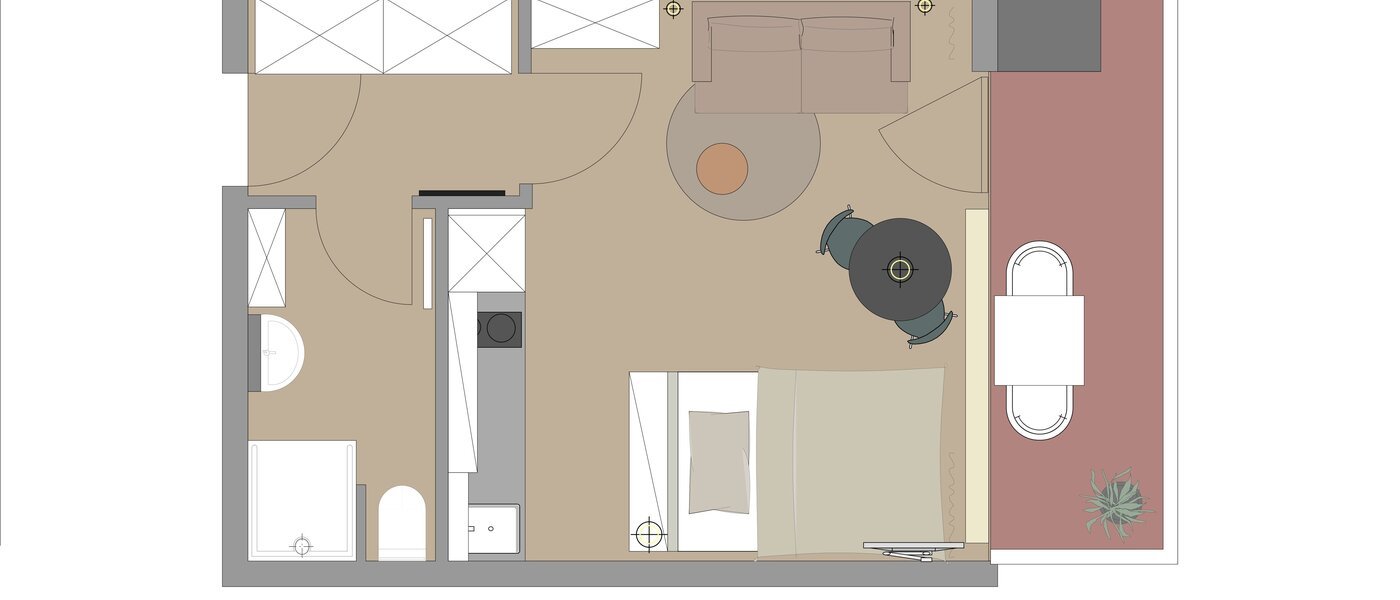 アパルトマン München Schwabing-Nord (zw. Leopoldstraße & Englischen Garten) 01 見取り図 14305