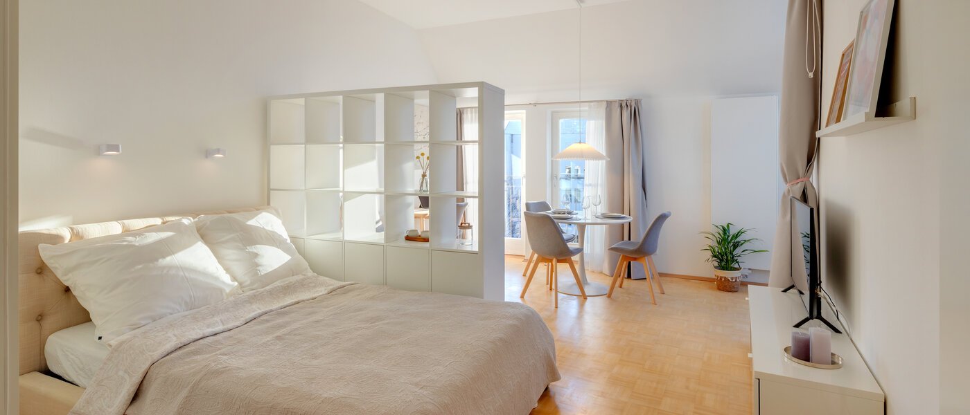 アティック・フラット（屋根裏） München Neuhausen 01 リビングエリア 14695