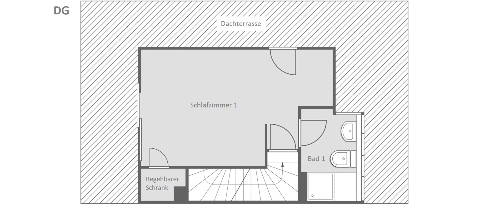 セミ・デタッチド・ハウス（一戸建てを二つに分けた家屋） München Pasing 03 見取り図 14721