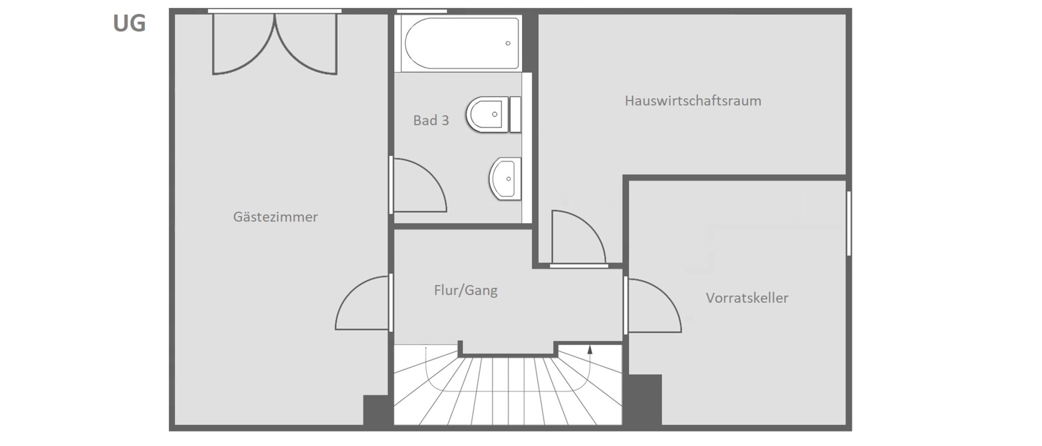 セミ・デタッチド・ハウス（一戸建てを二つに分けた家屋） München Pasing 04 見取り図 14721