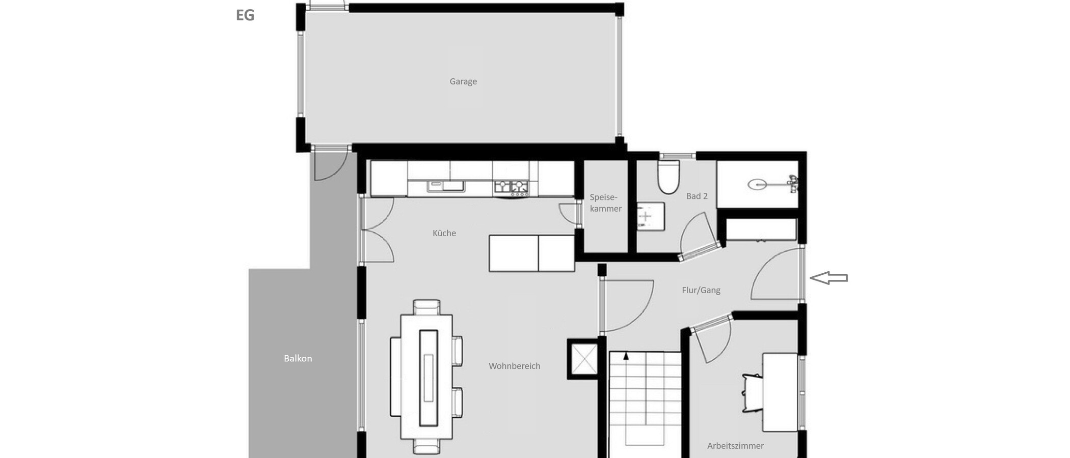 セミ・デタッチド・ハウス（一戸建てを二つに分けた家屋） Wörthsee 01 見取り図 14865