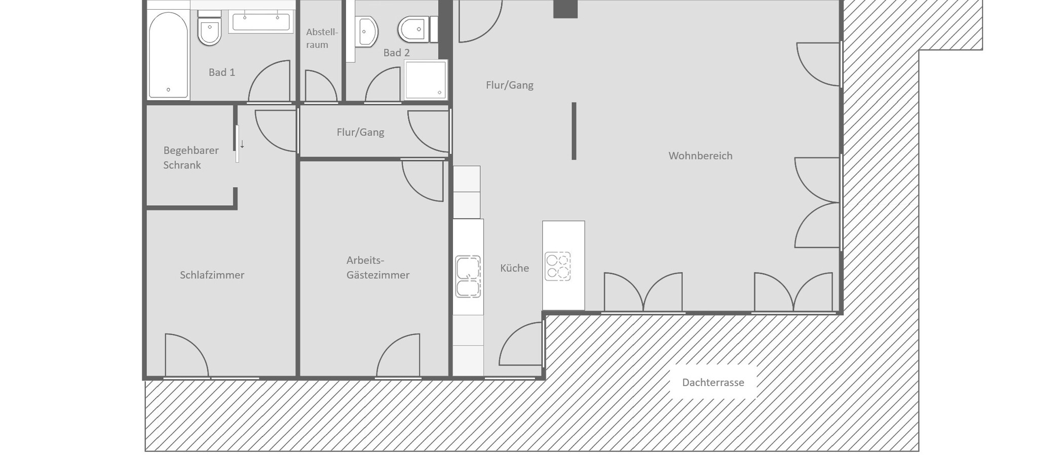 ペントハウス München Menterschwaige 01 見取り図 14914