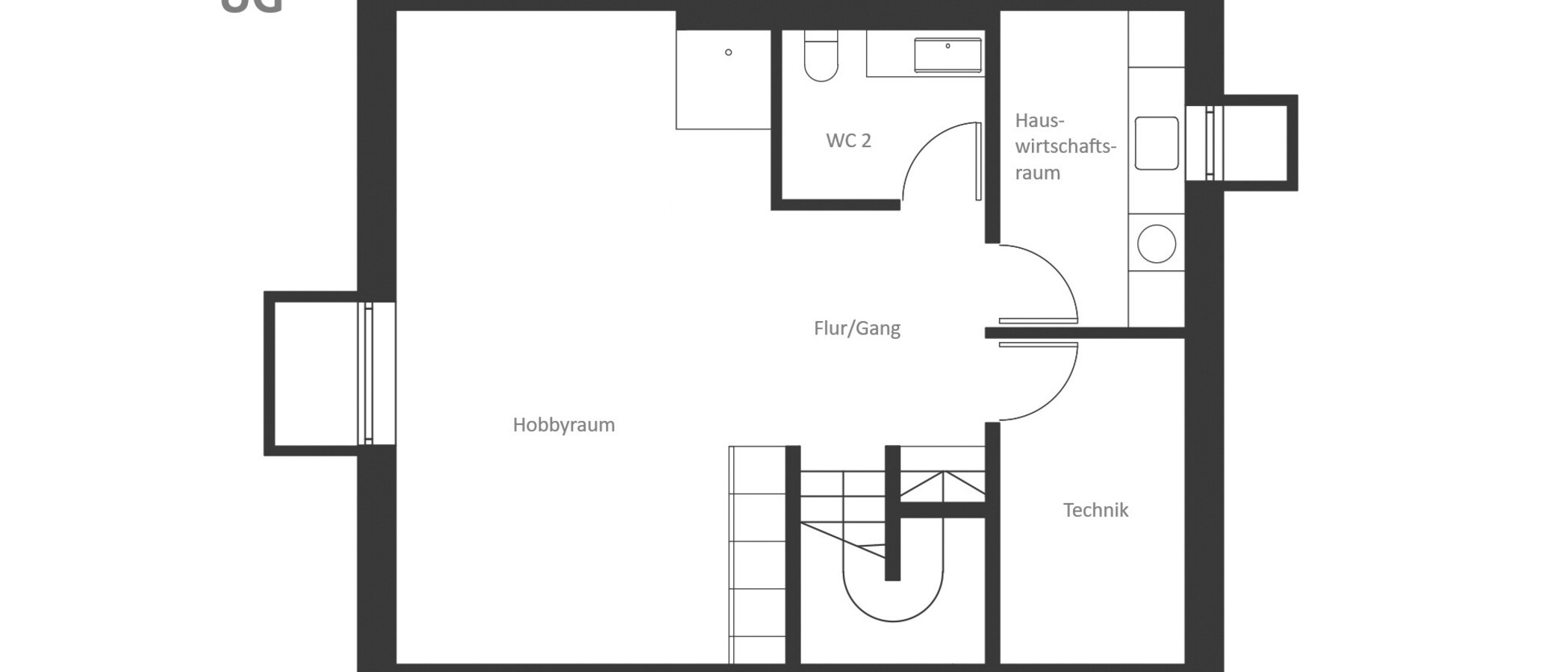 セミ・デタッチド・ハウス（一戸建てを二つに分けた家屋） Herrsching am Ammersee 04 見取り図 14978