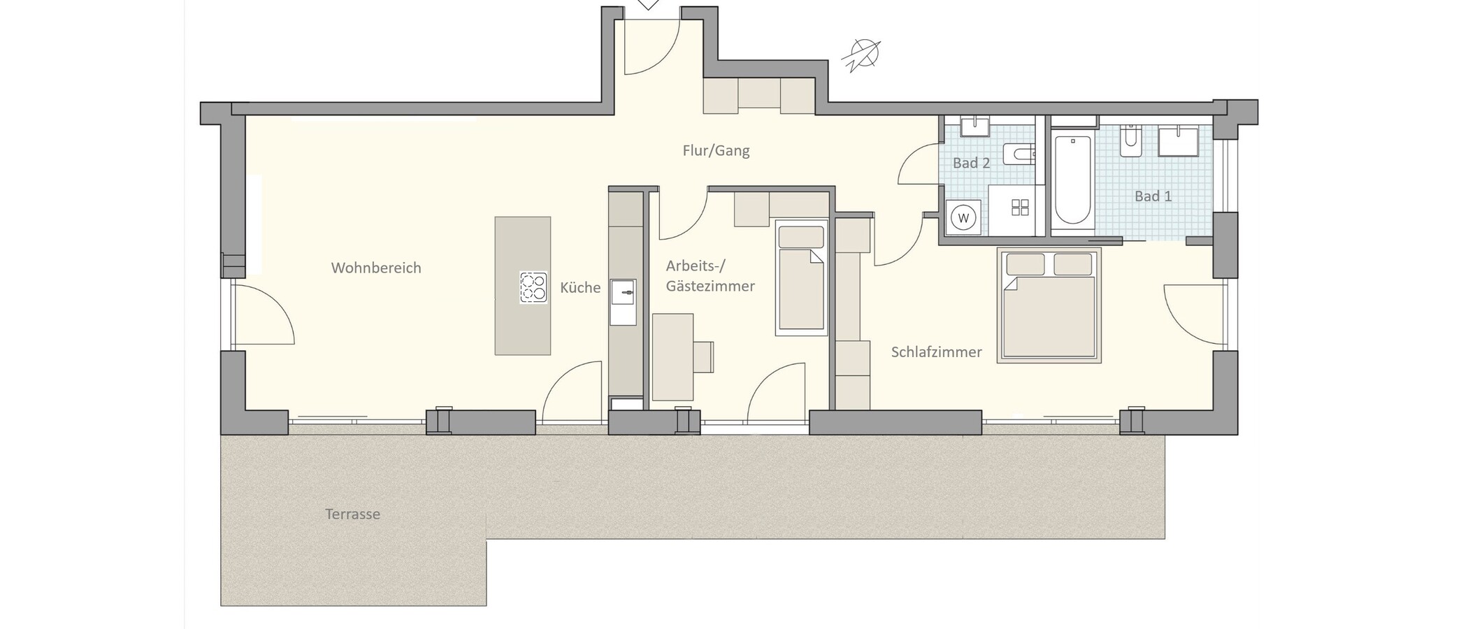 庭付き住宅 München Trudering 01 見取り図 15002