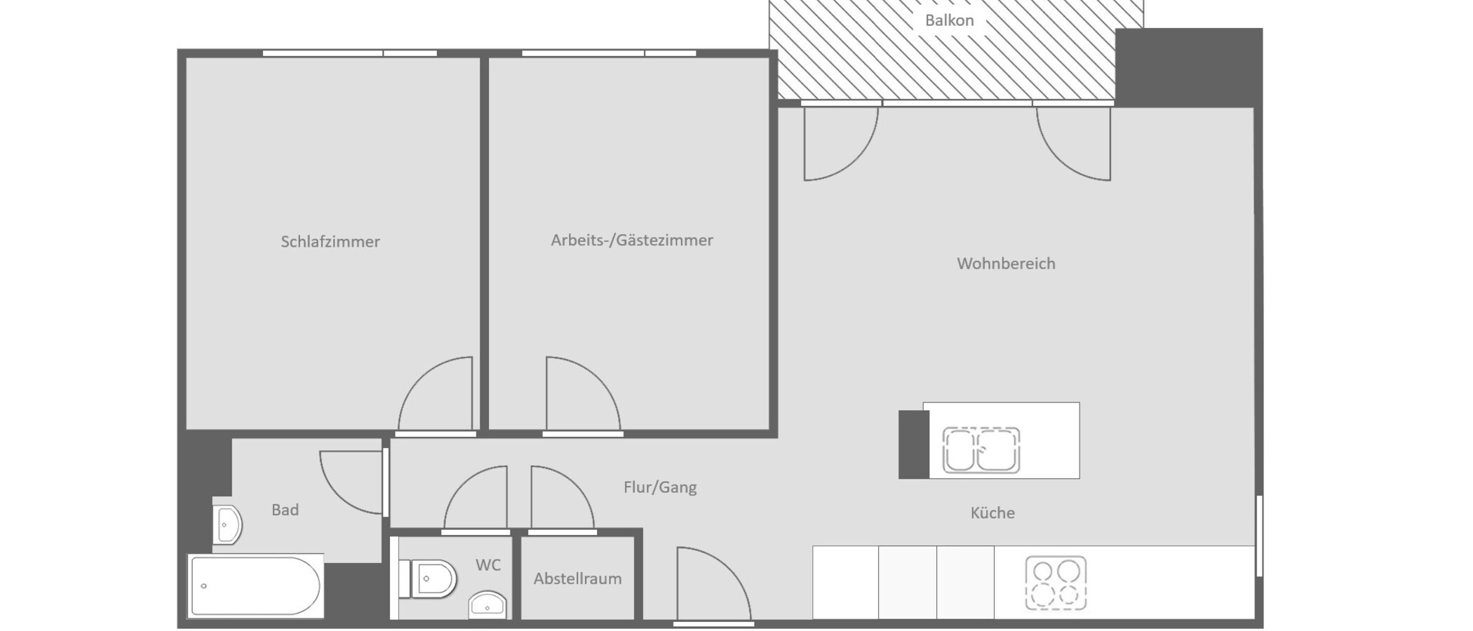 マンション München Obergiesing 01 見取り図 15043