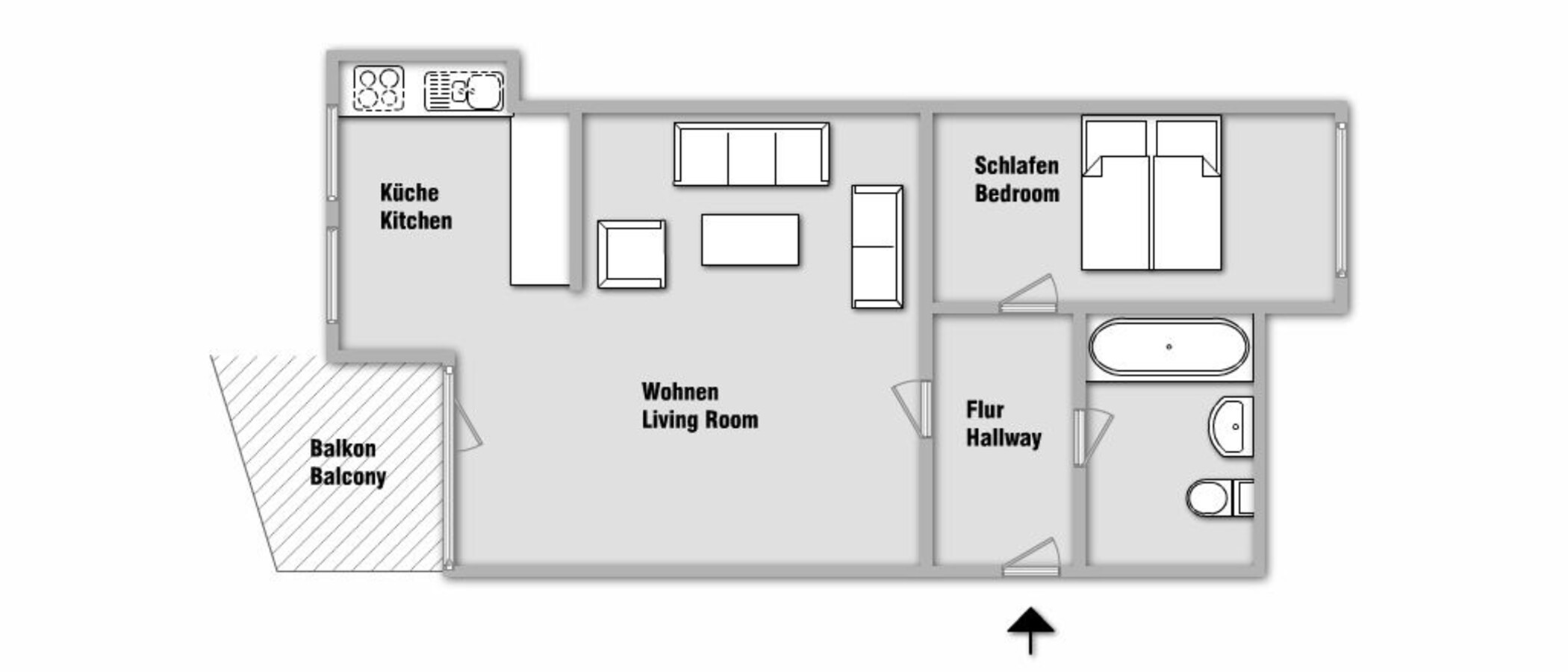 マンション München Glockenbachviertel 01 見取り図 1531