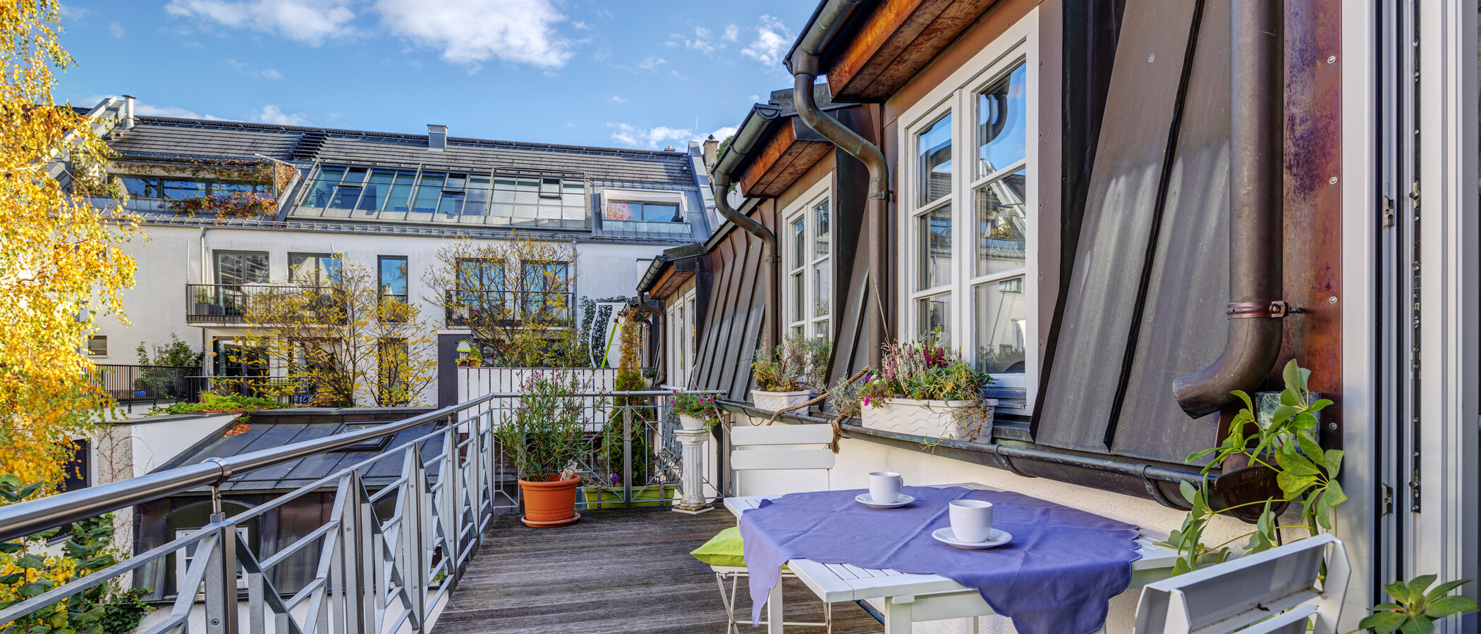 アティック・フラット（屋根裏） München Giesing 02 ベランダ 4477