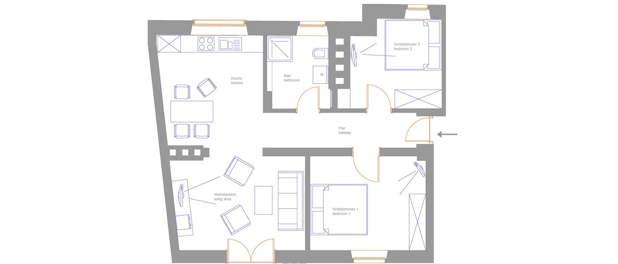マンション München Schwabing-Nord (zw. Leopoldstraße & Englischen Garten) 01 見取り図 5577