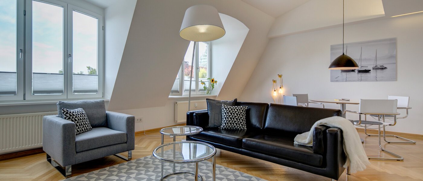 ペントハウス München Schwabing-Nord (zw. Belgrad- & Leopoldstraße) 01 リビングルーム 9584