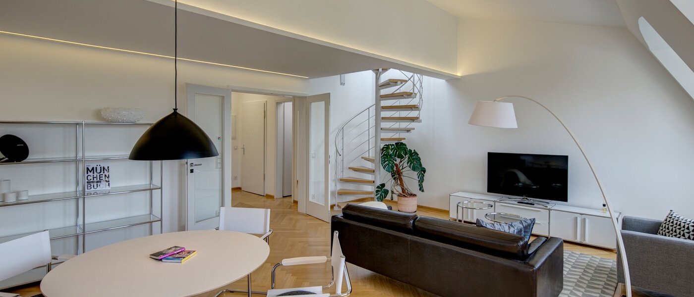 ペントハウス München Schwabing-Nord (zw. Belgrad- & Leopoldstraße) 04 リビングルーム 9584