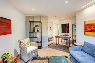 ユニークな間取りの1.5ルームガーデンアパートメント