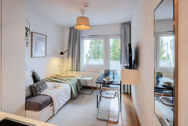 Glockenbachviertel：魅力的な中庭付きアパートメント